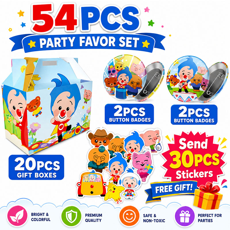 Art Craft Birthday Party - Clown Cartoon Pattern Paper Box Brooch