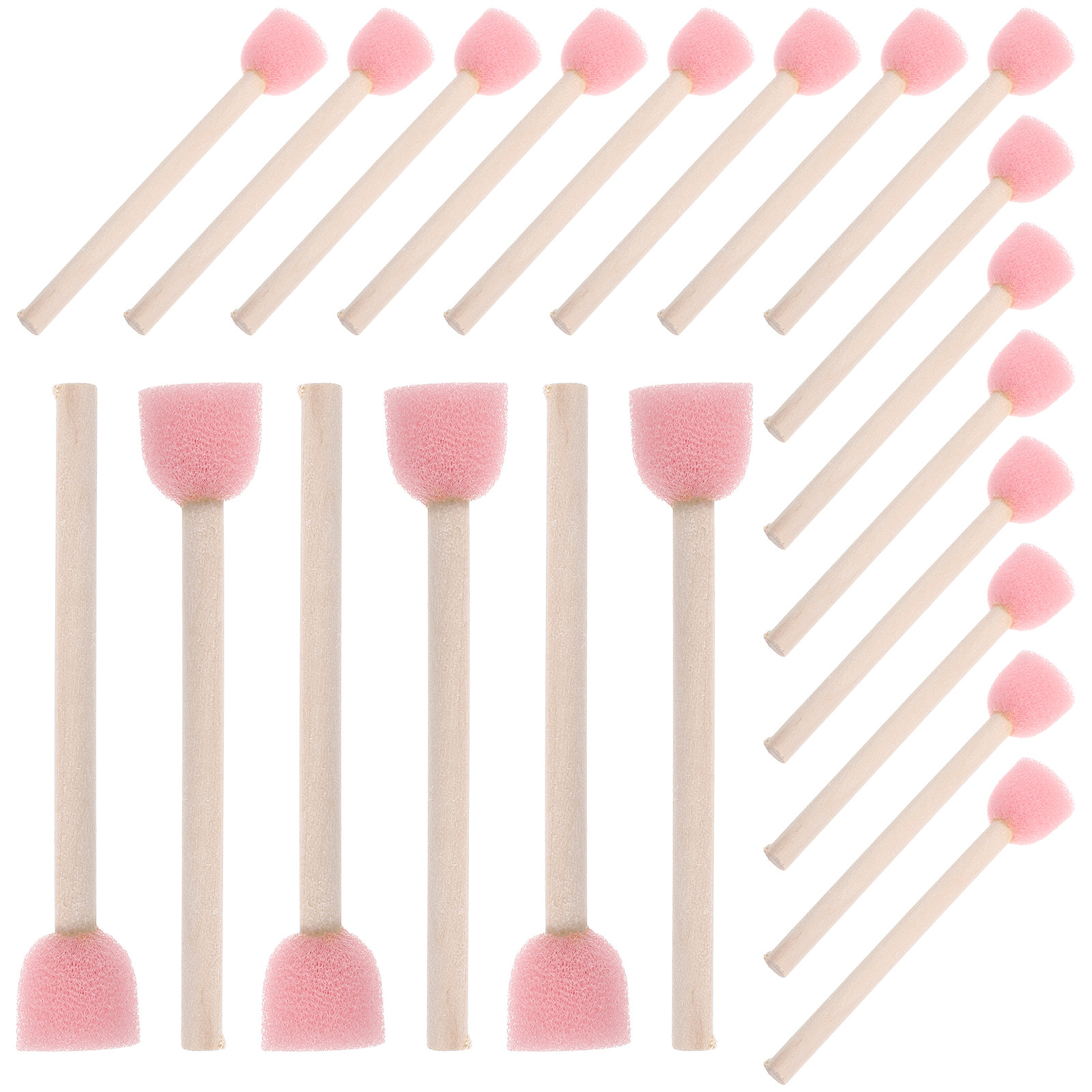 Art Craft For Preschool - Round Sponge Brushes 40 Piece Wooden