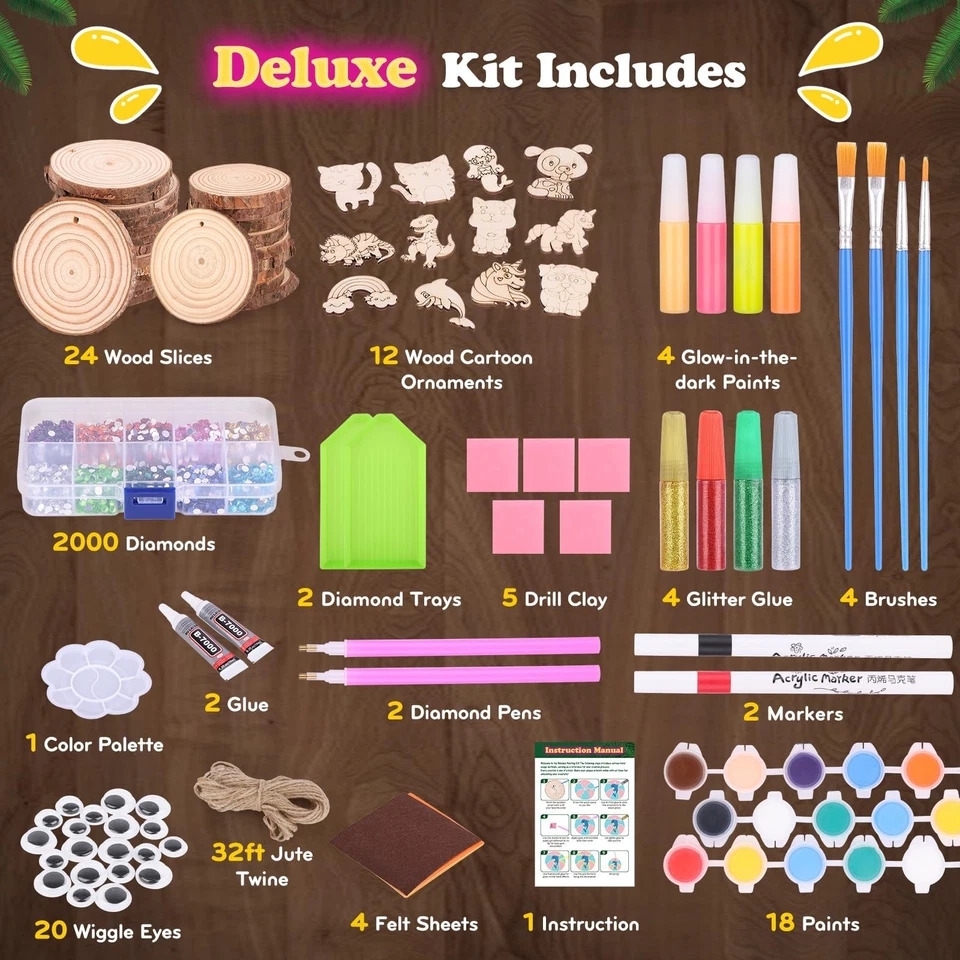 Art Craft Kits For Kids - Kids Glow in Dark Wood Painting