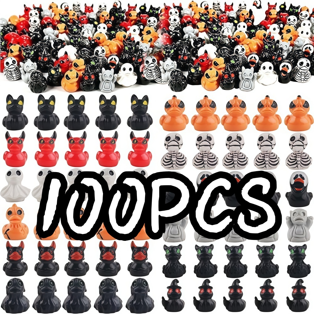 Art Craft Duck - 10/100pcs Halloween Mini Ducks Figurines Devil