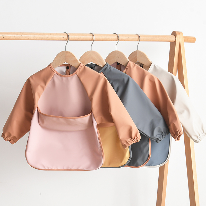 Kids Baby Long Sleeved PU Bibs - Art Craft Kits For Kids 评论和价格