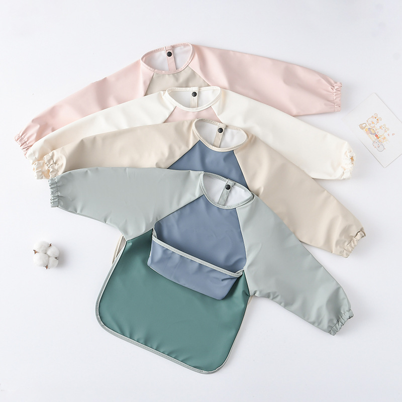 Kids Baby Long Sleeved PU Bibs - Art Craft Kits For Kids 评论和价格