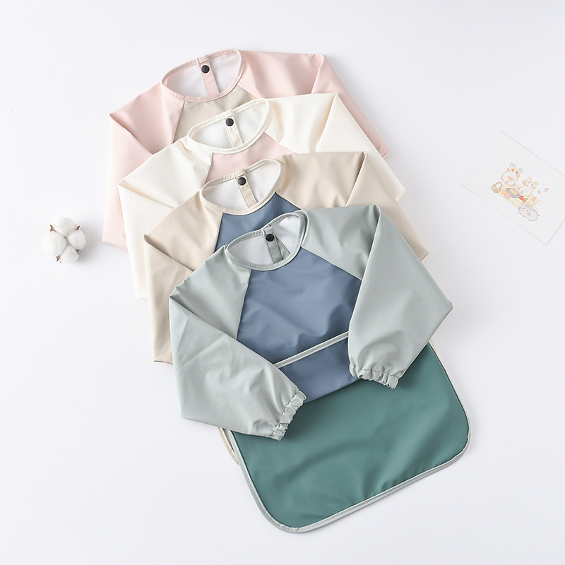 Kids Baby Long Sleeved PU Bibs - Art Craft Kits For Kids 评论和价格