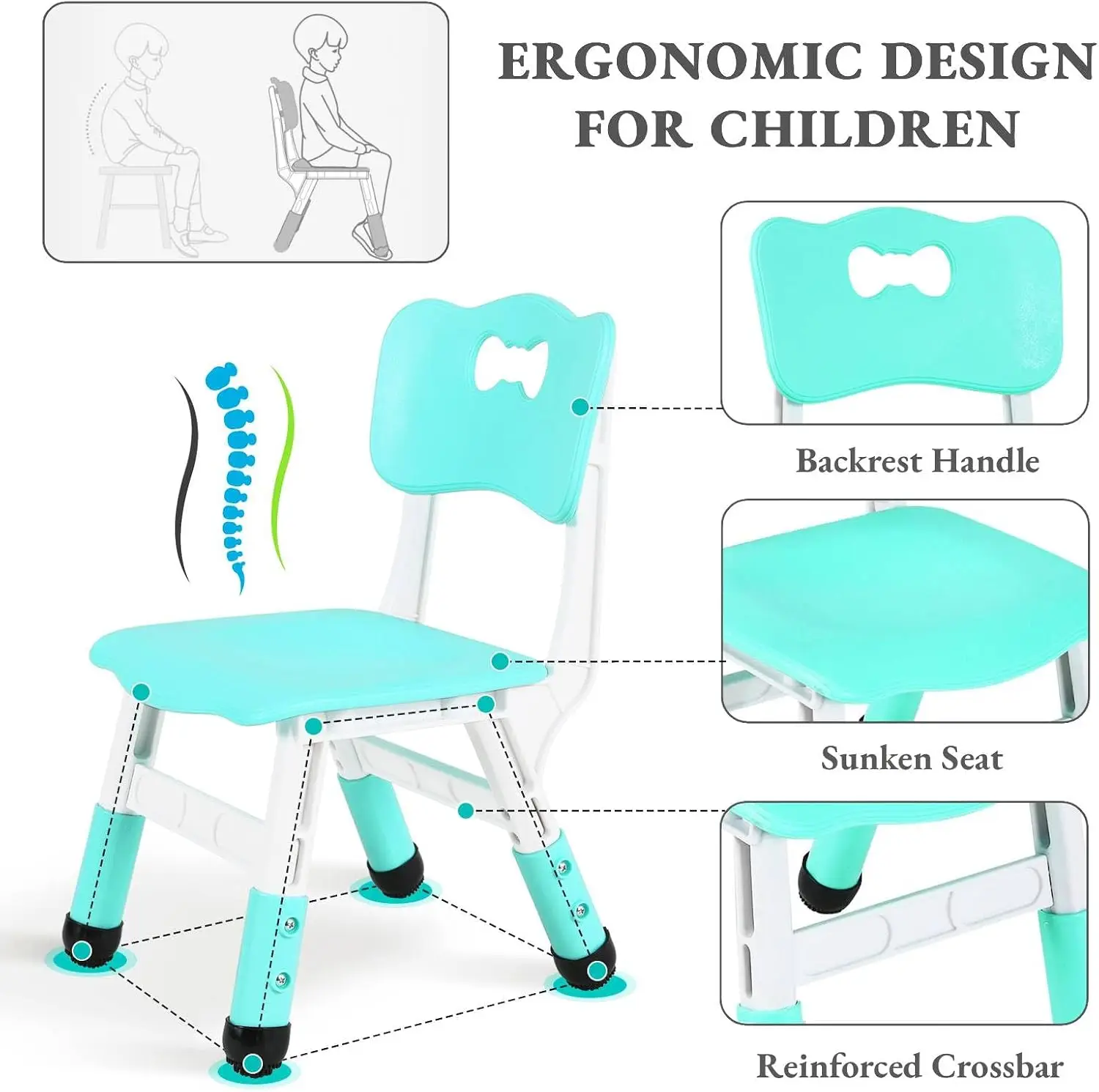 Kids Table and 6 Chairs Set, H - Art Craft For Preschool 评论和价格