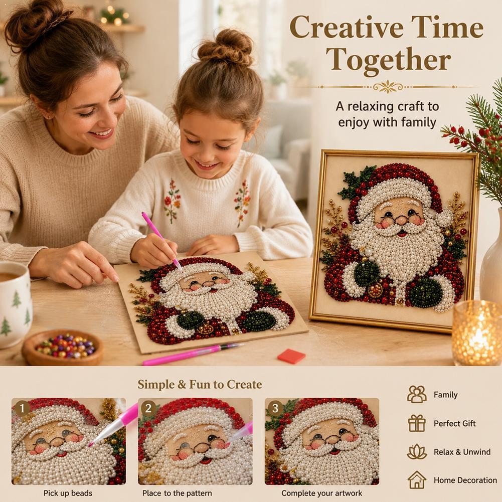 Christmas Santa Claus Pearl Ar - Art Craft Kits For Kids 评论和价格