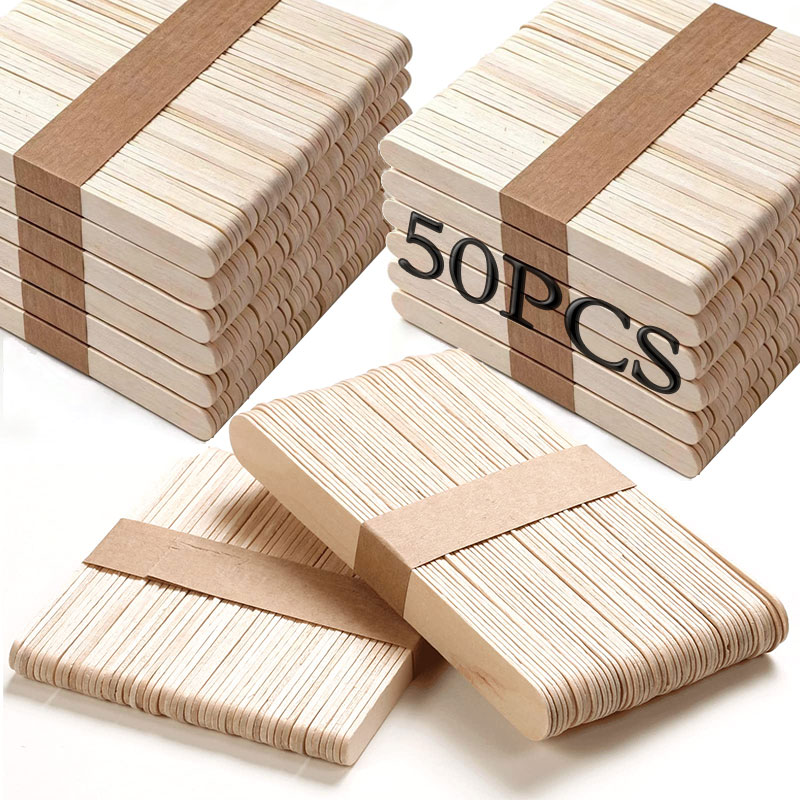 50PCS Popsicle Sticks Natural  - Art Craft With Ice Cream Stick 评论和价格