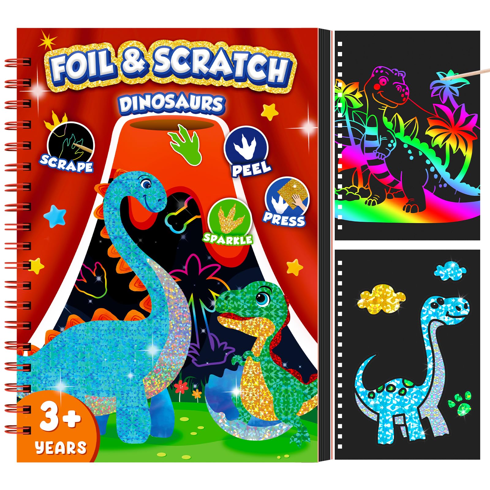 Dinosaur Scratch Art Book for  - Art Craft Kits For Kids 评论和价格