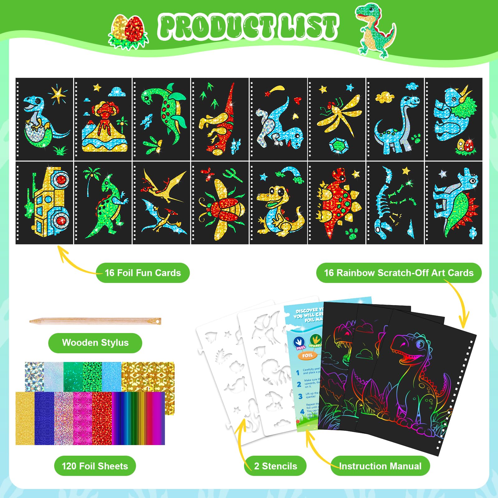 Dinosaur Scratch Art Book for  - Art Craft Kits For Kids 评论和价格