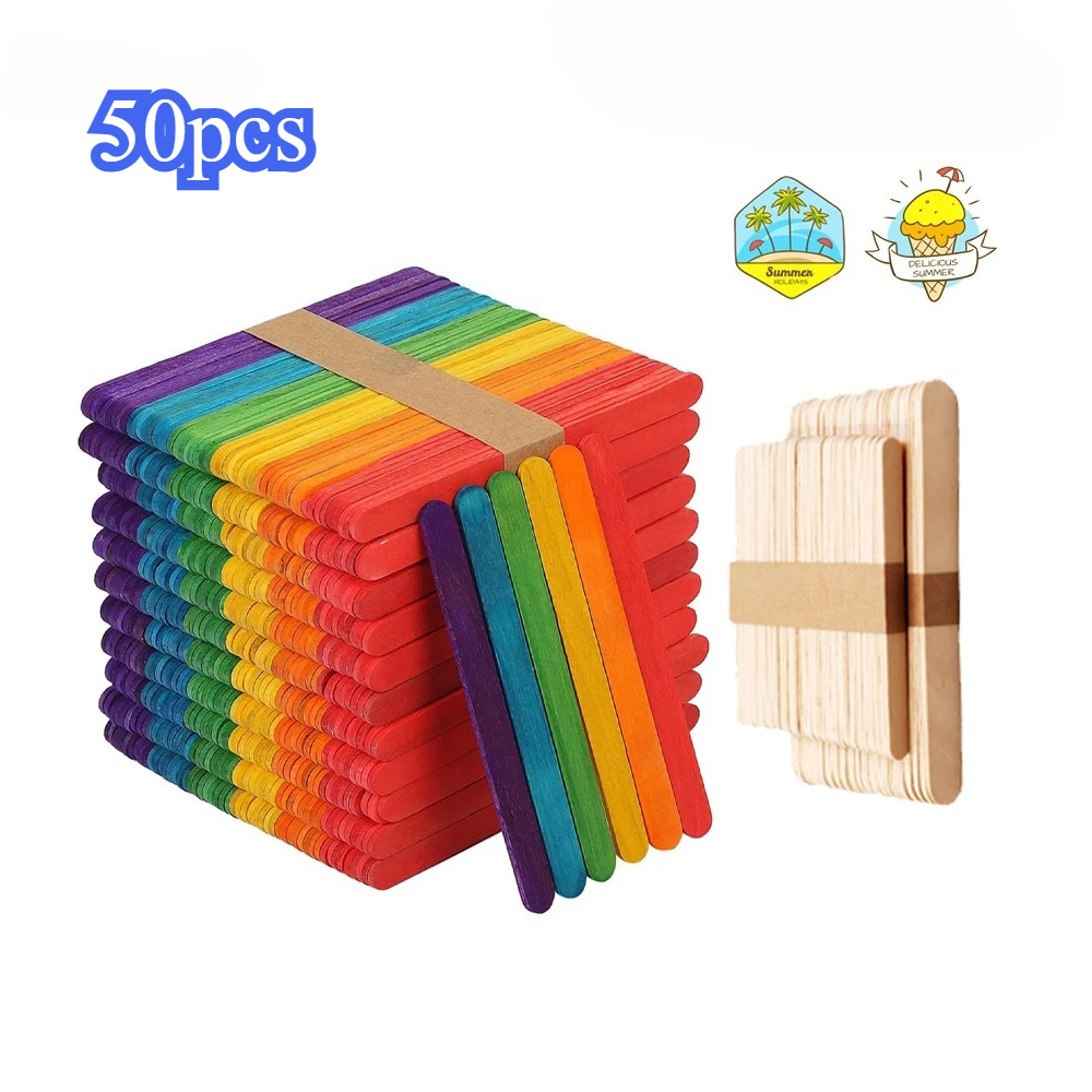 50Pcs Ice Cream Popsicle Stick - Art Craft With Ice Cream Stick 评论和价格