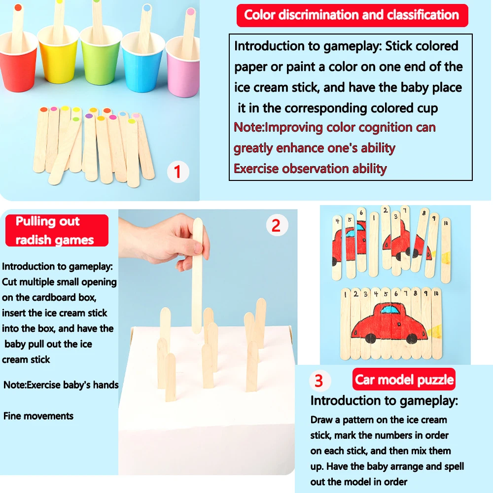 50Pcs Ice Cream Popsicle Stick - Art Craft With Ice Cream Stick 评论和价格