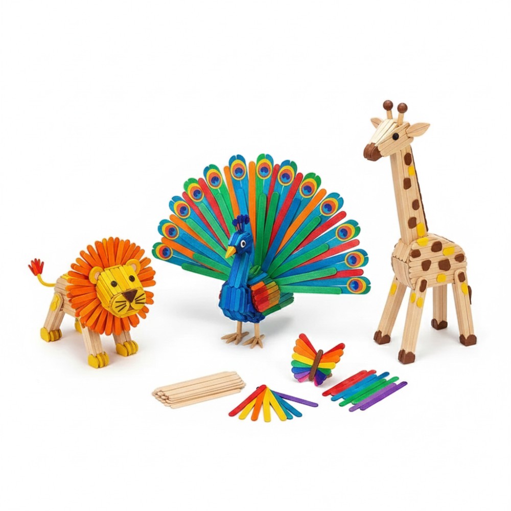 50Pcs Colored Wooden Popsicle  - Art Craft With Ice Cream Stick 评论和价格