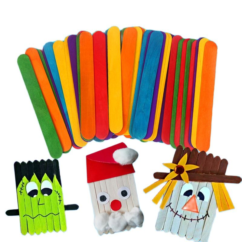 50Pcs DIY Wooden Stick Popsicl - Art Craft With Ice Cream Stick 评论和价格