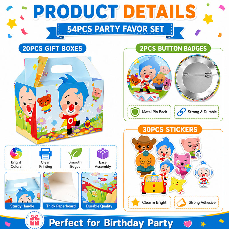 Clown Cartoon Pattern Paper Bo - Art Craft Birthday Party 评论和价格