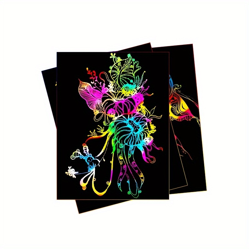 50 pcs Scratch Paper Kids Rain - Art Craft Kits For Kids 评论和价格