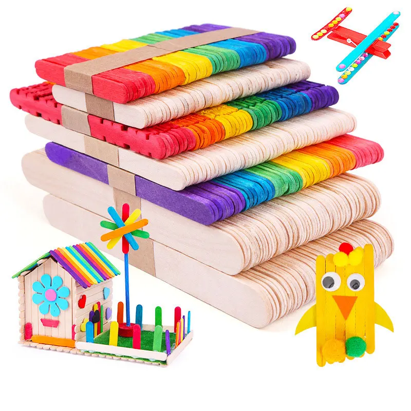 50Pcs Wooden Popsicle Sticks N - Art Craft With Ice Cream Stick 评论和价格