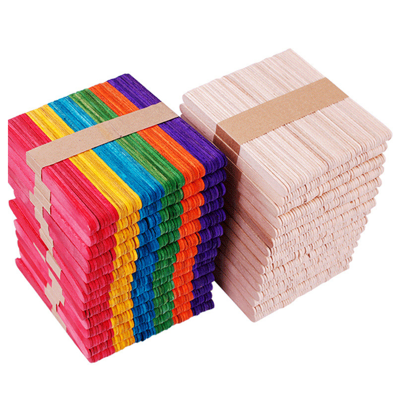 Popsicle Sticks 50Pcs Wooden C - Art Craft With Ice Cream Stick 评论和价格