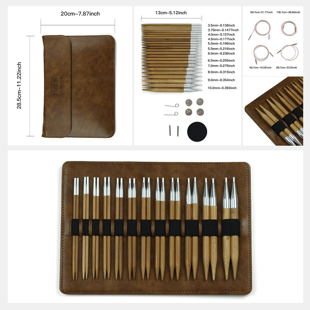 10Pairs Bamboo Interchangeable - Knitting Needle Circular 评论和价格