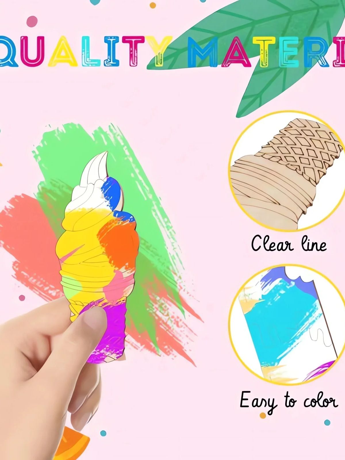 6/30pcs Ice Cream Wood Cutouts - Art Craft Birthday Party 评论和价格