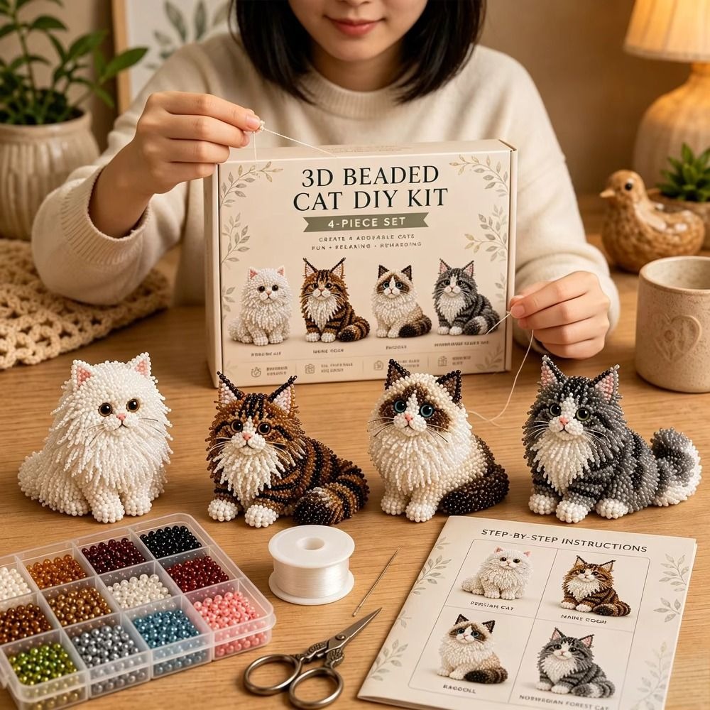 Handmade DIY Animal Bead Embro - Art Craft Kits For Kids 评论和价格
