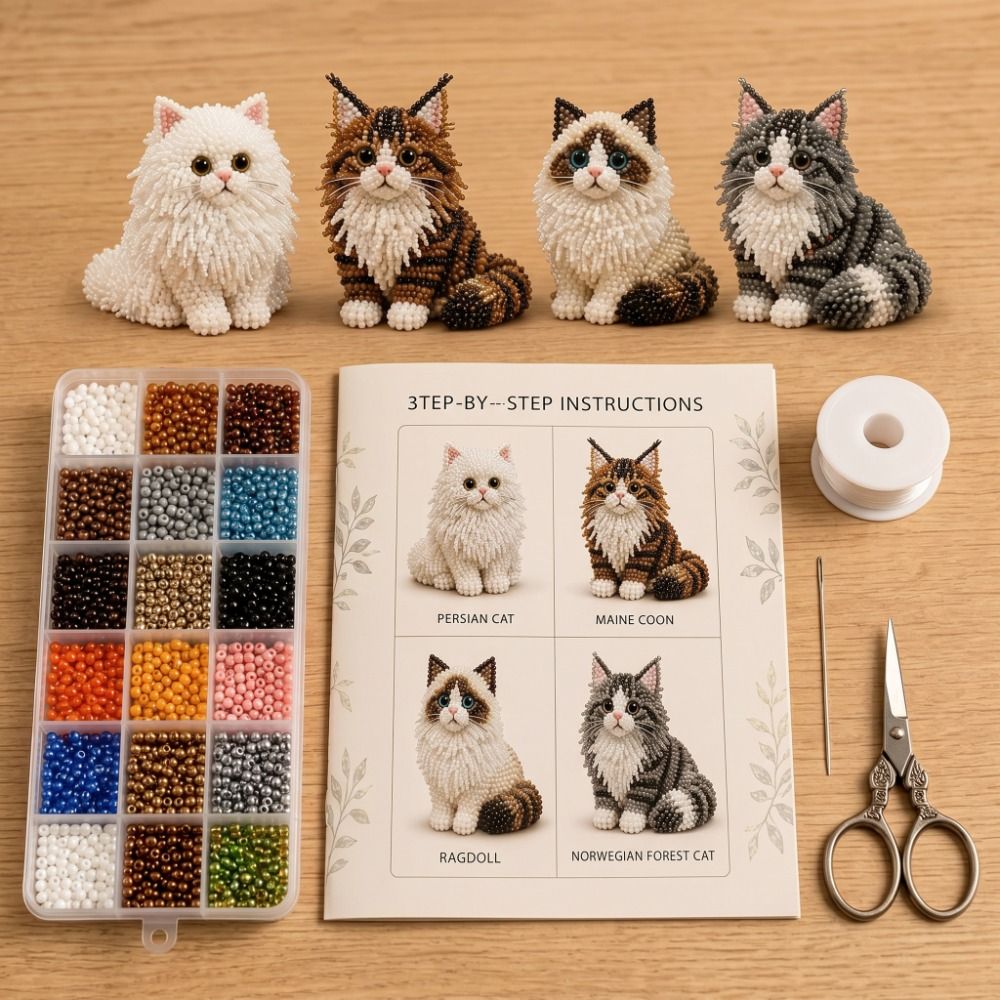 Handmade DIY Animal Bead Embro - Art Craft Kits For Kids 评论和价格