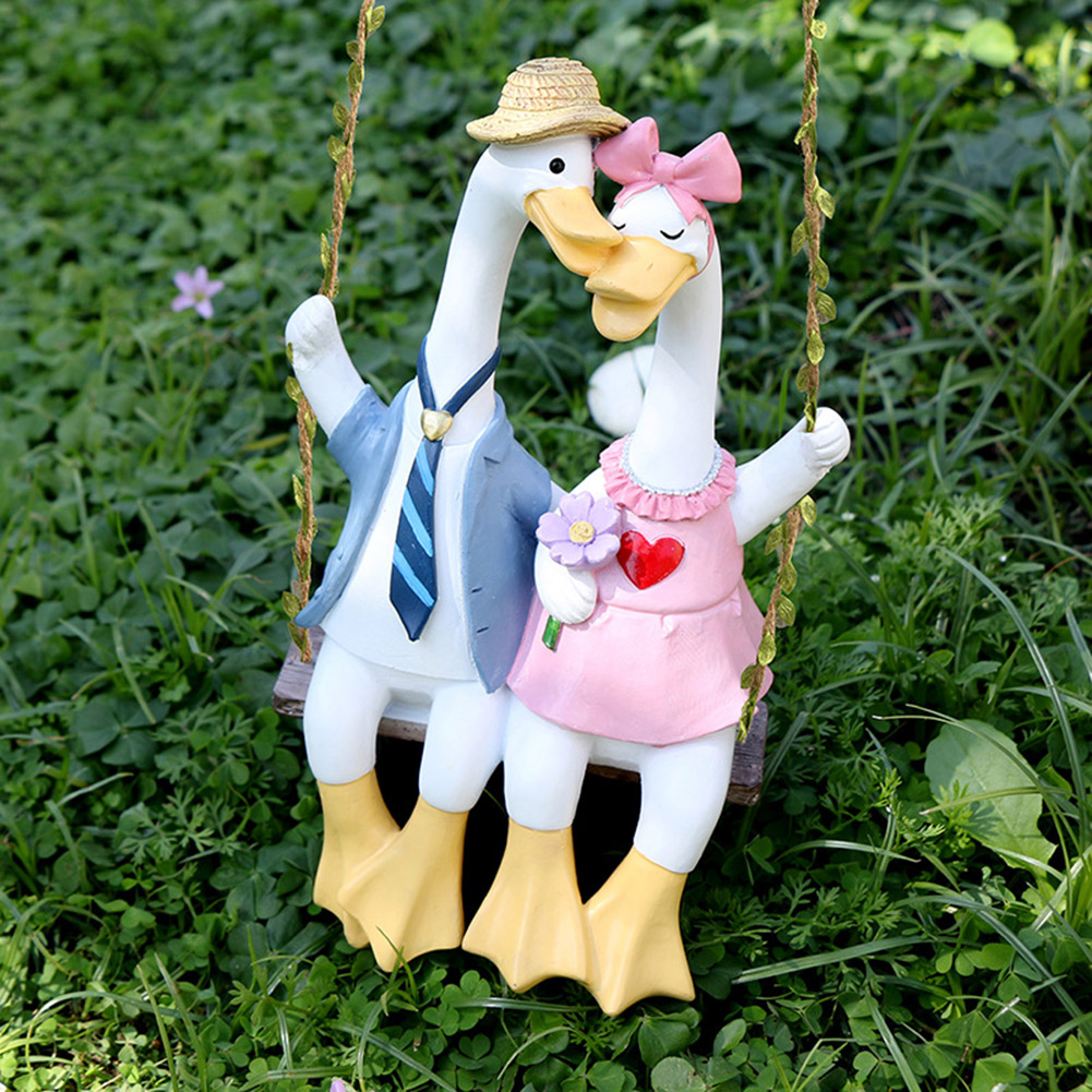 Couple Duck Swing Statue Coupl - Art Craft Duck 评论和价格