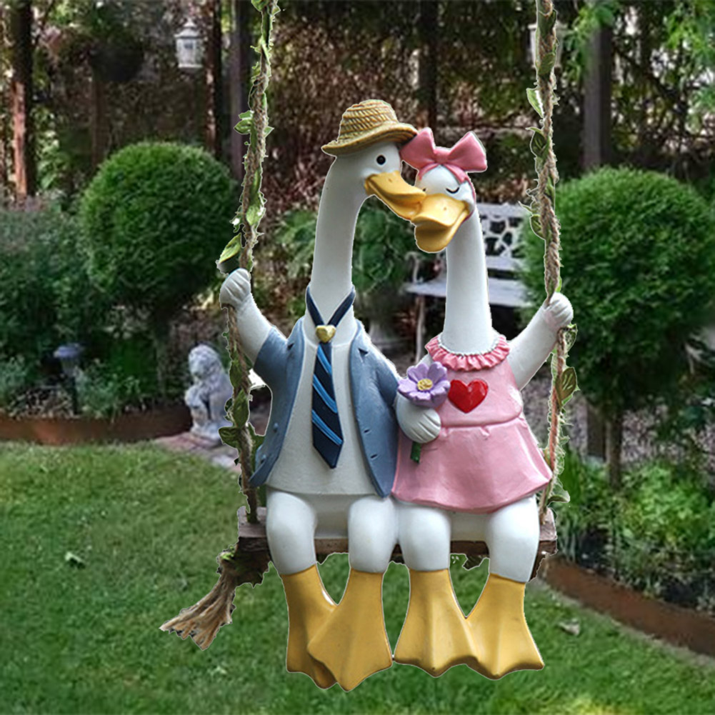 Couple Duck Swing Statue Coupl - Art Craft Duck 评论和价格